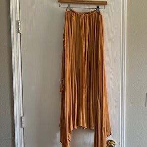 Free People Asymmetrical Convertible Golden Maxi Skirt